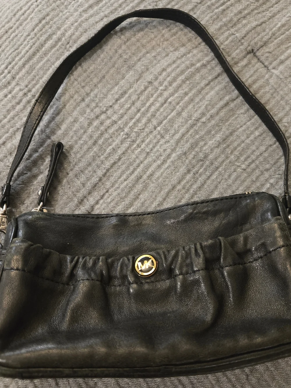 Michael Kors Black Leather Wristlet